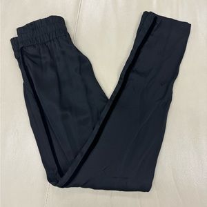 Faux silk tapered pants